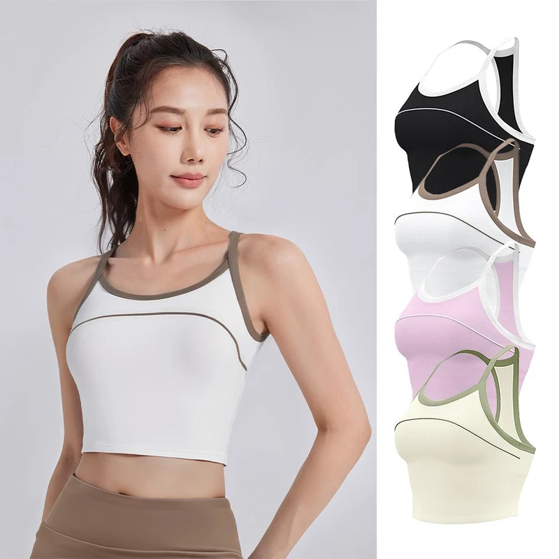 OEM ODM Manufacturing Fitness Yoga Women's Sports Bra Custom logo Sports Bra Big Chest Women's Compression I-back Bra Round Neck