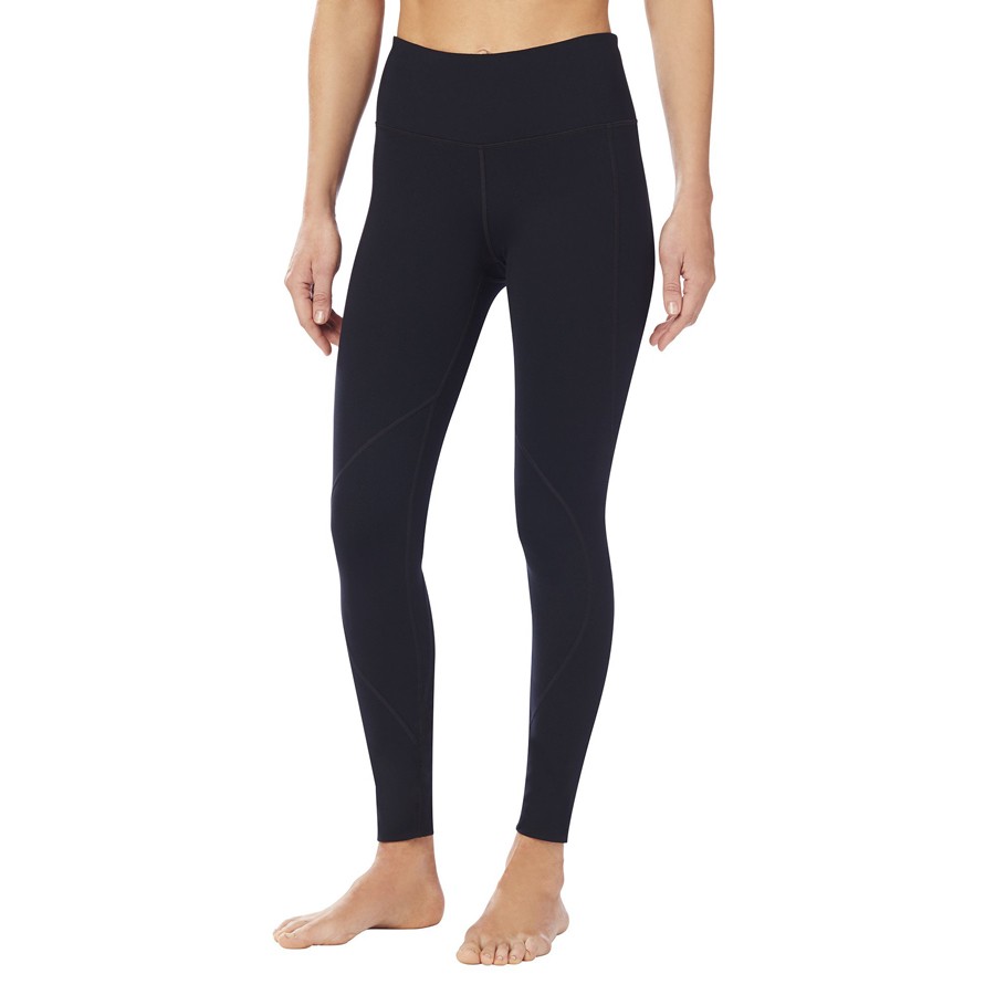 Black High Waist Full-Length Active Wear Leggings Spandex/Polyester Quick Dry Breathable Anti-Bacterial Plus Size Ribbed
