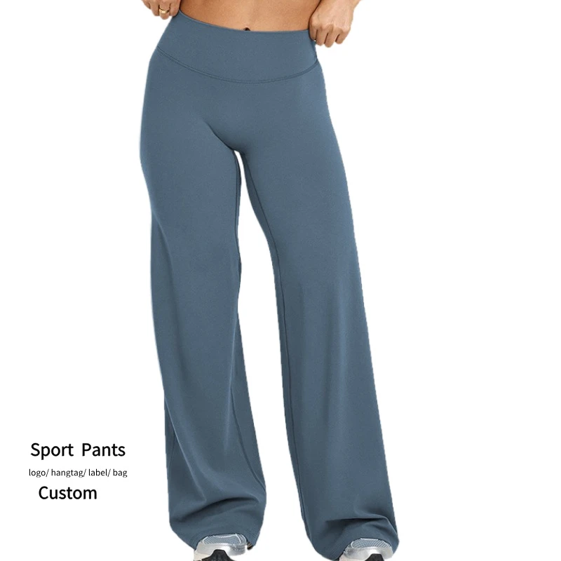 Comfort Soft Women's Solid High Waist Tummy Control Straight Leg Yoga Flare Leggings Quick Dry Breathable Plus Size