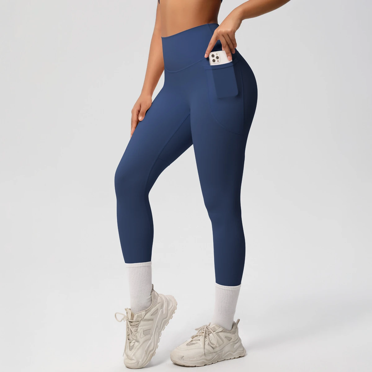 New Solid Tight High-Waist Stretch Breathable Spandex/Nylon Yoga Pants for Exercise Running Fitness and Ankle-Length Yoga