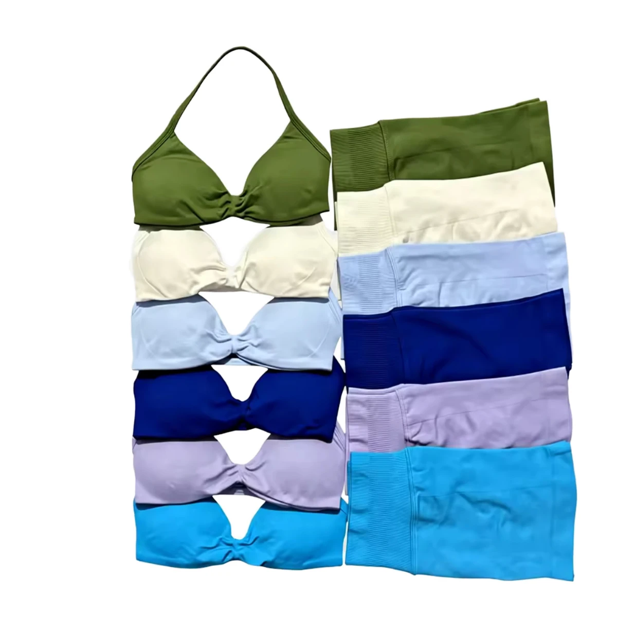 Ropa Deportiva Mujer Breathable Women's Sports Wear Solid Seamless Bra And Scrunch Shorts Two Pieces Set For Running Gym Yoga