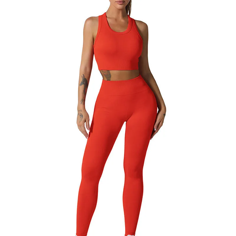 Lightweight Women's 2-Piece Yoga Set Seamless Breathable Yoga Set-High Elastic Waist Yoga Set Top Quality Best Light Weight