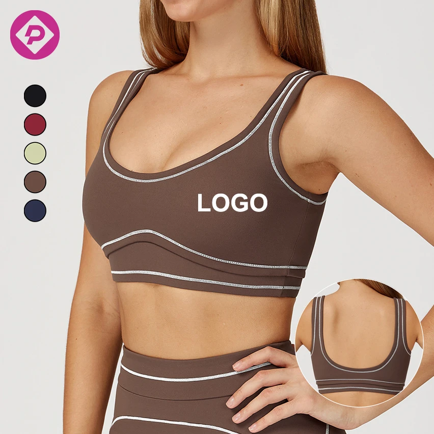 Contrast Line Activity High Quality Breathable Fitness Wear Support Yoga Sports Comfortable Gym Bra for Women