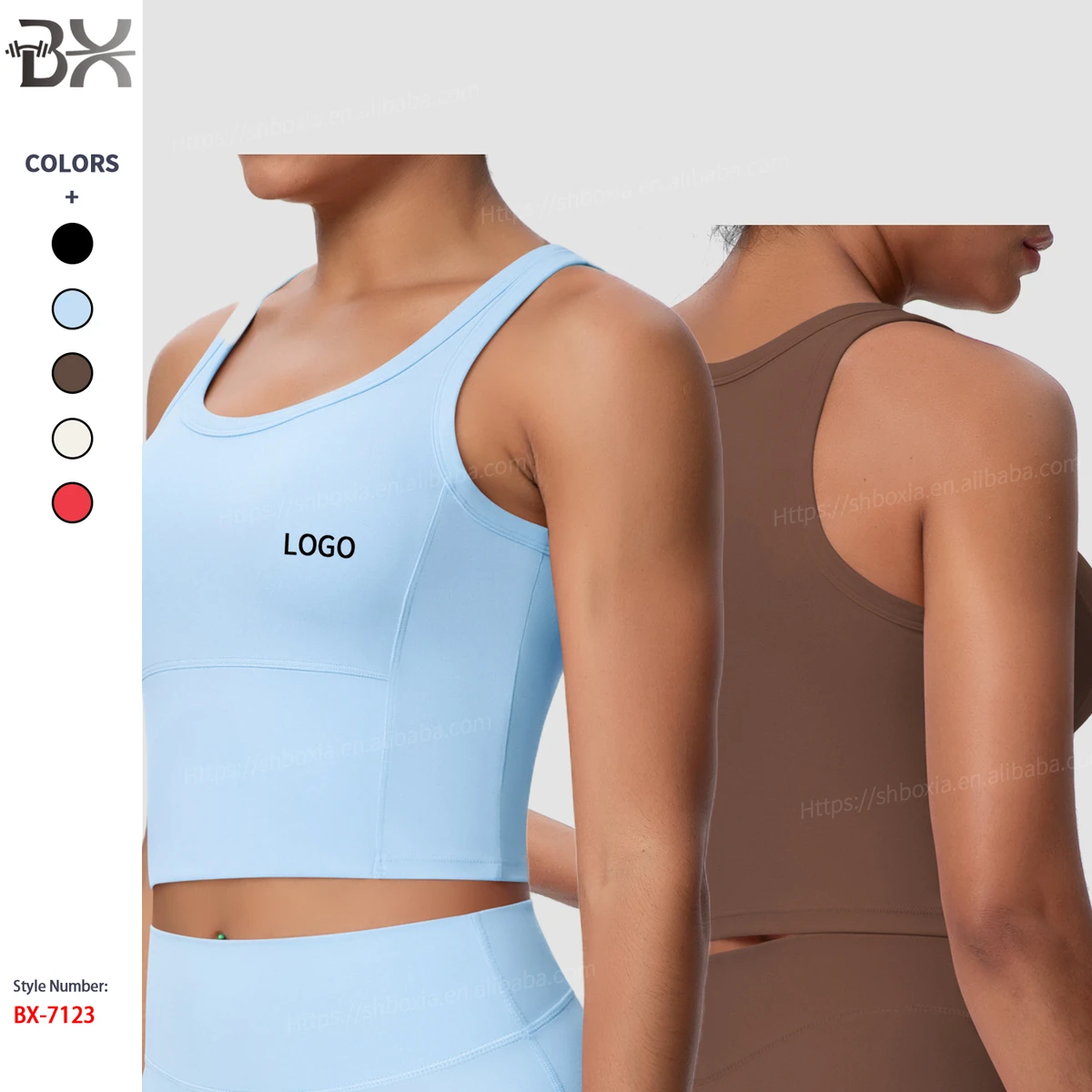 New Style Round Neck High Support Exercise Bra with Chest Pads Comfortable Breathable Women Running Yoga Gym Bra