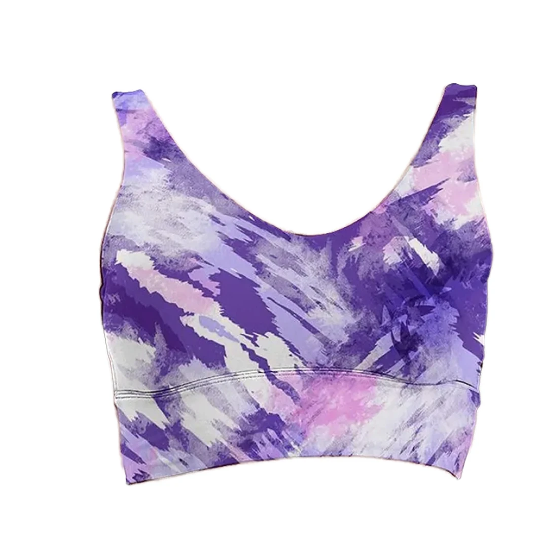 Women's High Support Simple Racerback Sports Bra Back Logo U-Neck Breathable Spandex/Polyester Fabric Yoga Workout