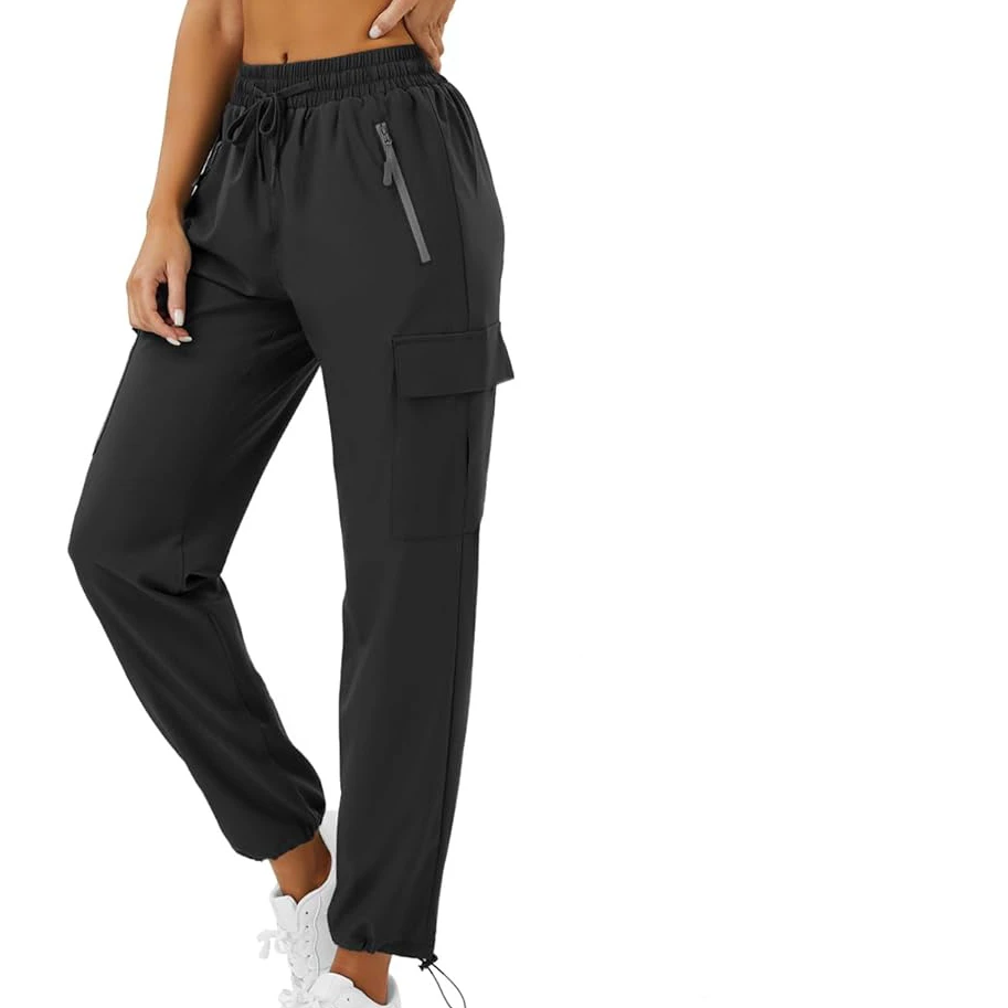 Ladies Stylish Custom Winter High Quality Streetwear Cargo Pants Washed High Elastic Waist Breathable Eco-Friendly