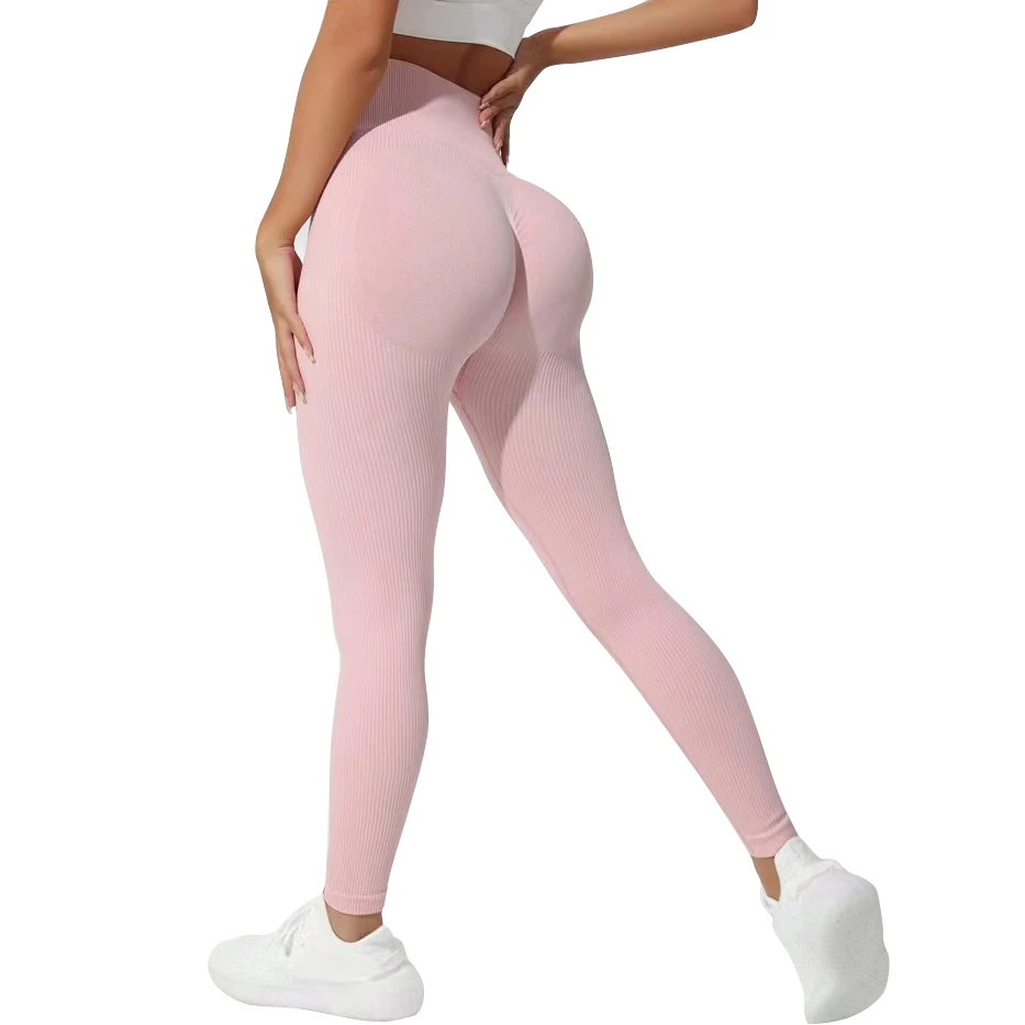 High Waist Seamless Yoga Leggings Plus Size Reversible Butt Lifting Workout Pants With Tummy Control For Gym & Running Training