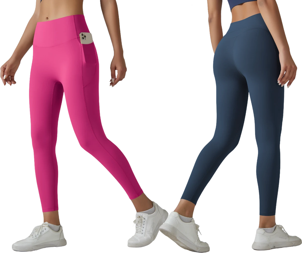 High Waisted Nude Yoga Pants Women Seamless Quick Dry Skinny Pocket Running Sharpened Fitness Pants Exercise Yoga Pants