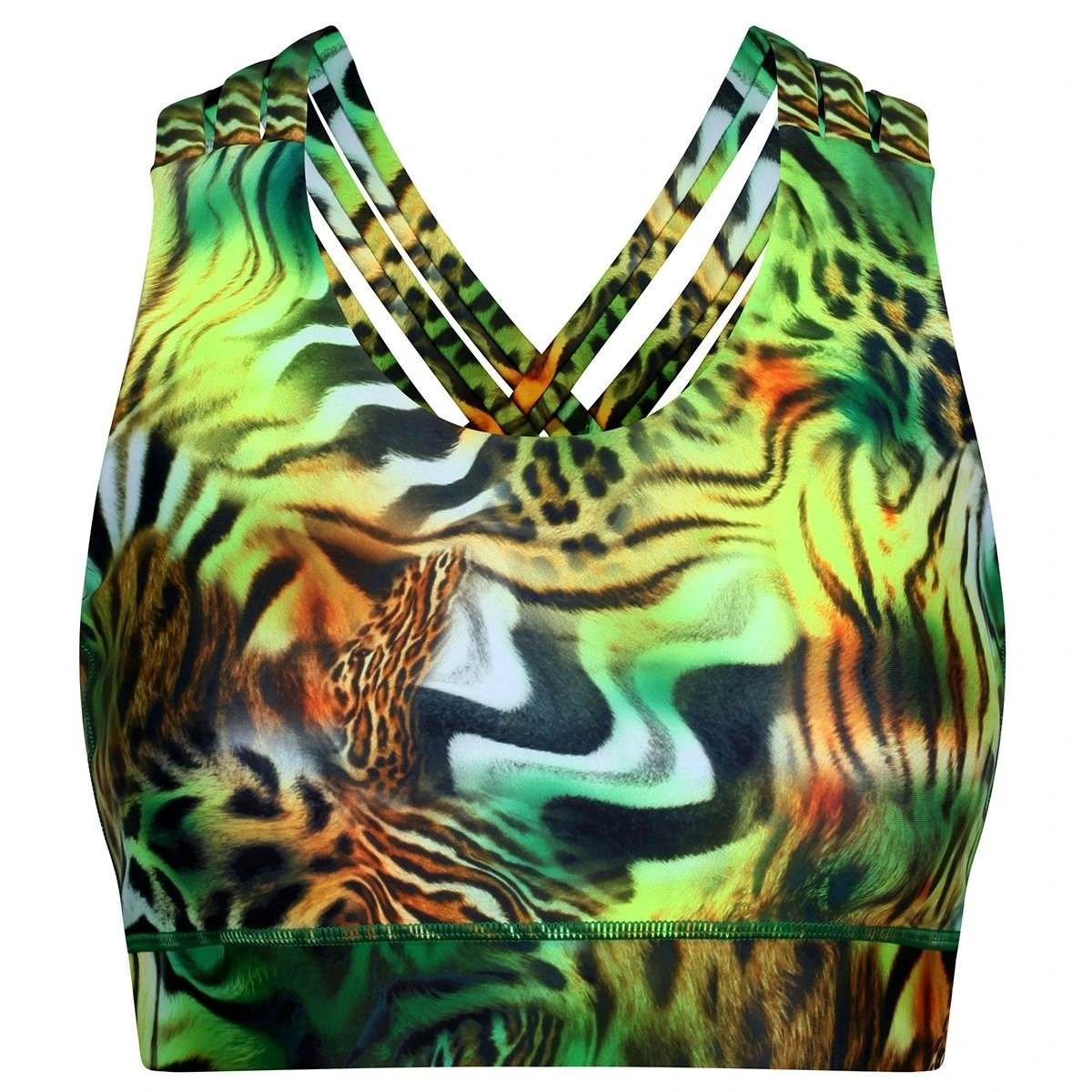 Wholesale Rate Sublimation Breathable Yoga Sports Bra Women Front Logo Customization Spandex/Nylon Fabric OEM Service Chest Pad
