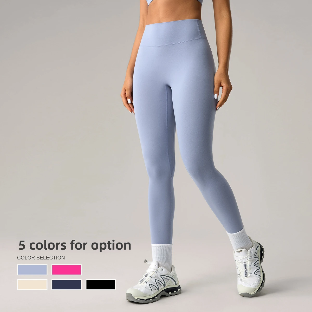 Women's High-Waisted Solid Yoga Pants Plus Size Four-Way Stretch Breathable Full-Length Fitness Outdoor Running Dck012