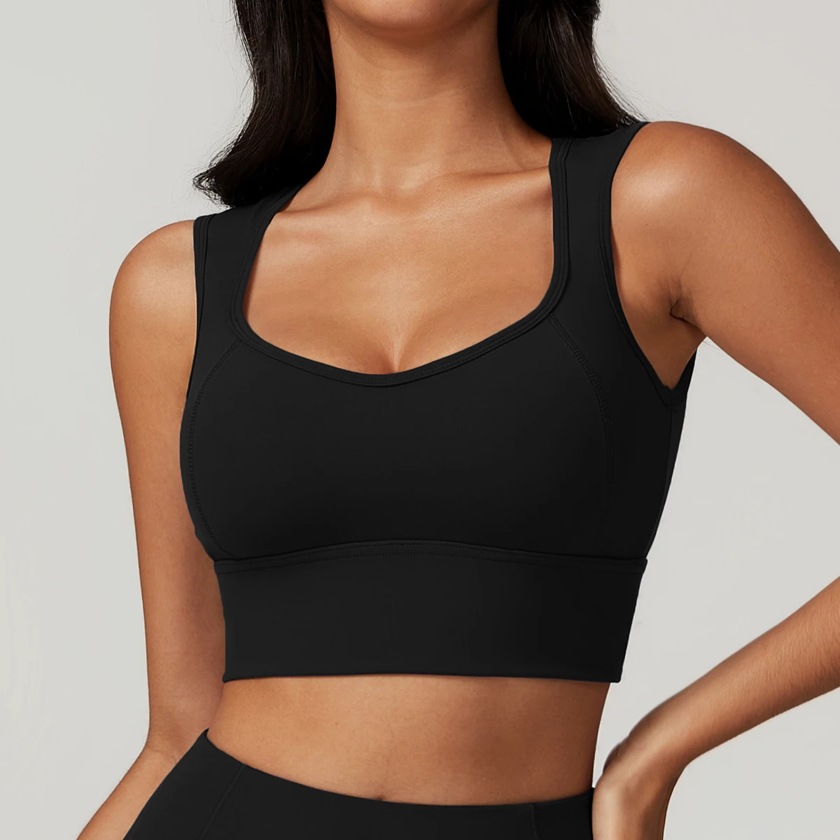 Brushed Back One-piece Sports Underwear Women's Shockproof Push-up Yoga Bra Running Workout Vest