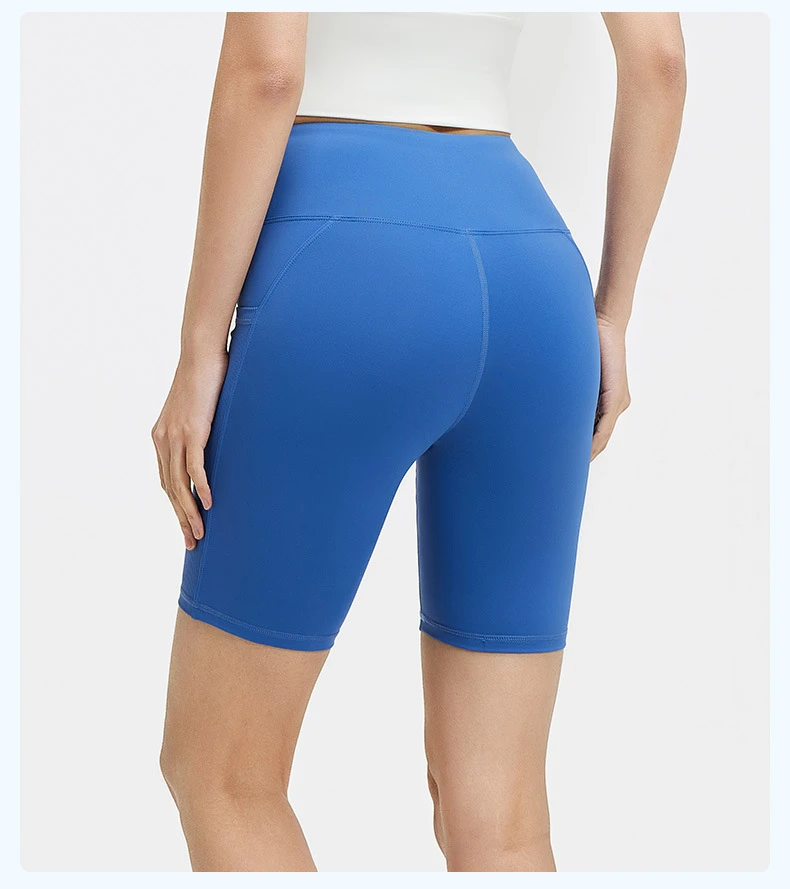Oem Scrunch Butt Yoga Shorts High Waisted Tummy Control Shorts Women Side Pocket