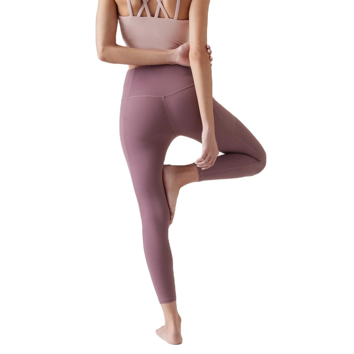 100% Cotton Soft Yoga Legging With Side Pocket Plain Gym Fitness Slimming Athletic Leggings Women High Waist High Stretch Butt
