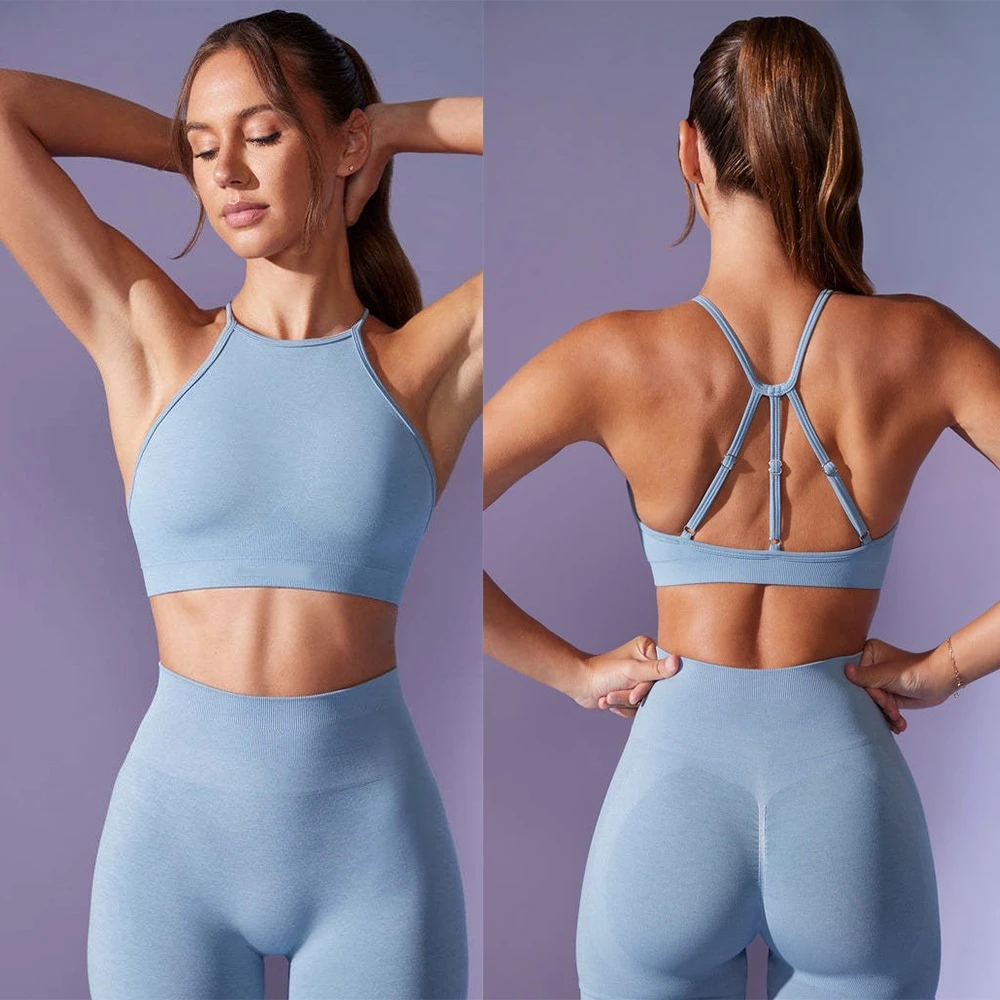 Beautiful High Waist Yoga Sports Bra Set Breathable Four-Way Stretch Plus Size Short Leggings Lightweight Summer Hip Lift Solid