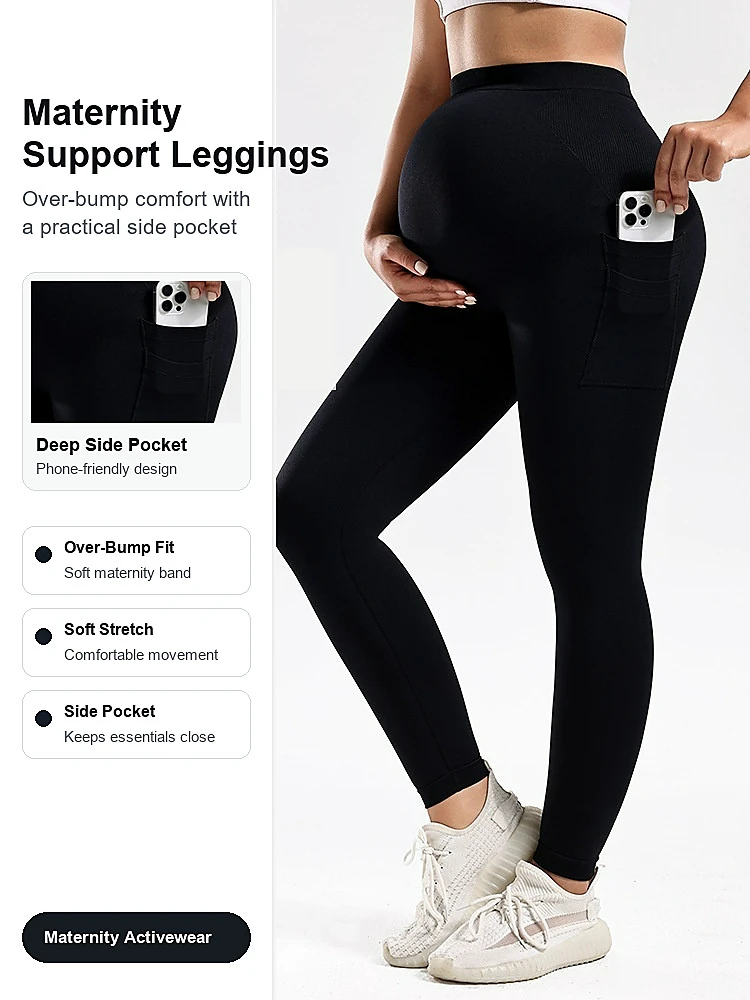 Wholesale Maternity Leggings High Waist Seamless Pregnant Yoga Pants Workout Fitness Sports Skinny Pregnancy Leggings