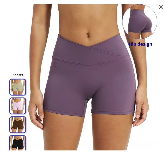 Women's High Waist Tight Fitness Shorts Quick-drying Spandex/Nylon Elastic Waist Running Yoga Sports