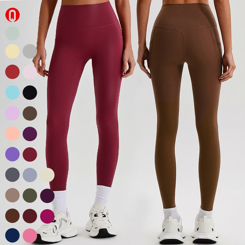Wholesale Gym Running Fitness Apparel Women's High-Waisted Fitness Workout Women's Pants Yoga Leggings With Pockets Custom Logo