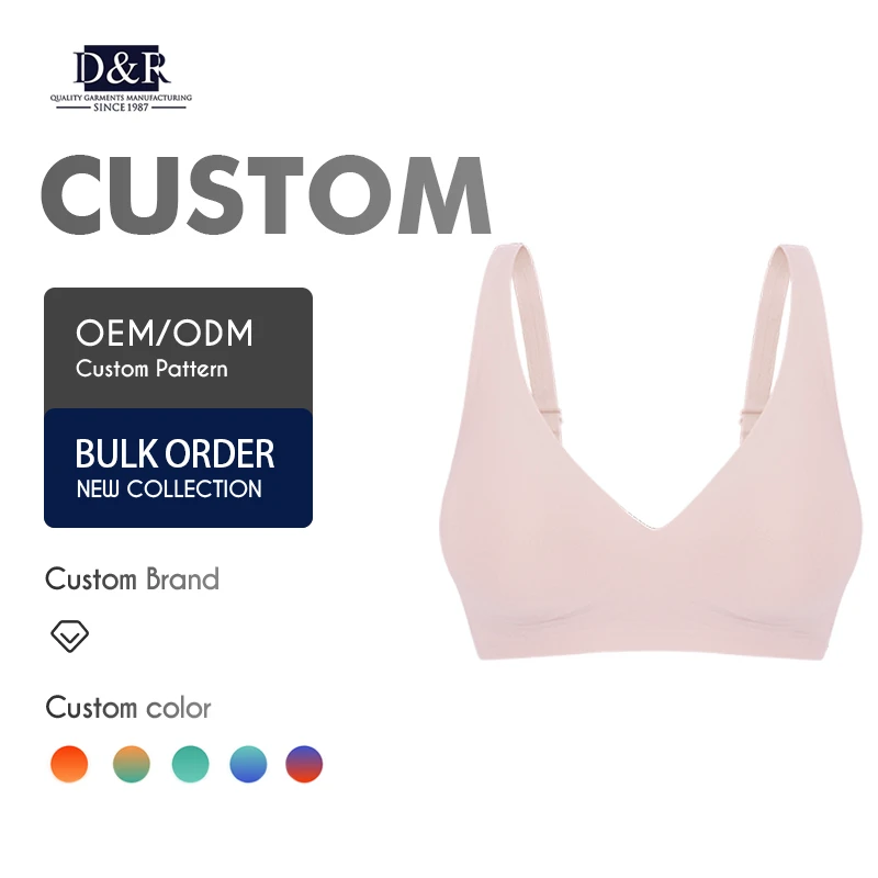 OEM Custom Plus Size Wire-Free Knitted Seamless Sports Bra Women Breathable Quick Dry Lightweight Eco-Friendly Contoured Cups