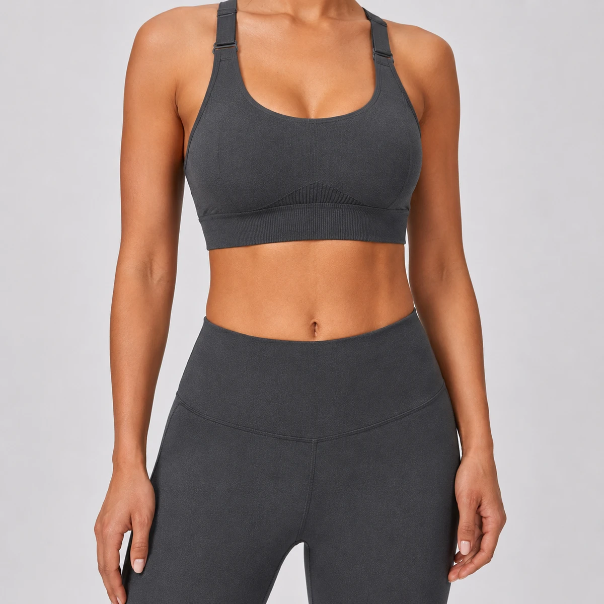 adjustable strap sports bra with breathable fabric high impact support wireless design perfect for gym yoga running and fitness