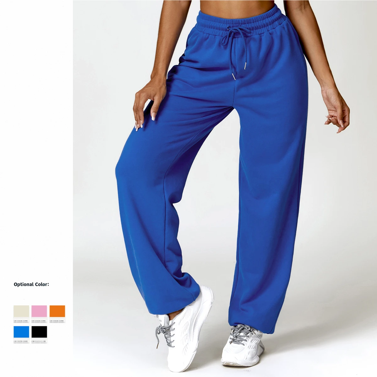 2025 Women's High Waist Sports Sweatpants Loose Straight Leg Casual Plus Size Flat Anti-Wrinkle Print Wide Leg for Girls