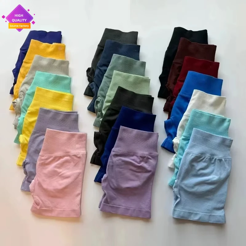 Impact Shorts Custom Logo Low Ribbed Band Yoga Short Seamless Scrunch Bum Workout Gym Short Booty Stretch Running Shorts