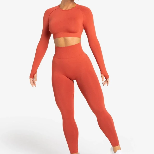 Women's Yoga Set 2-Piece Solid Plus Size Workout Set Gym Matching Sports Bra and High Waist Leggings Activewear