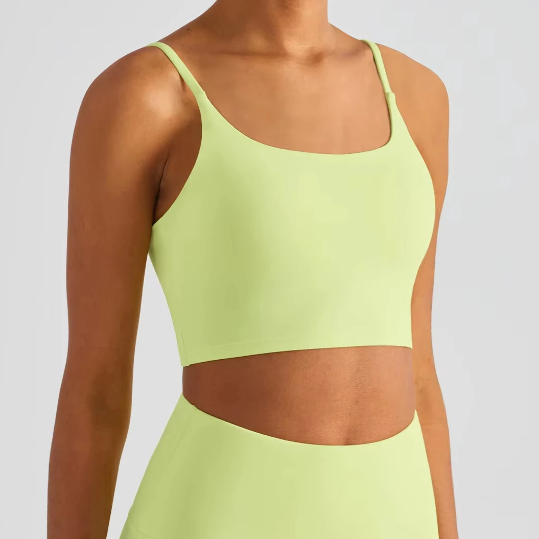 Good Quality New U Collar Yoga Halter Bra Fitness Undershirt Outside Wearing Sexy Back Sports Underwear Female Summer Yoga Bra