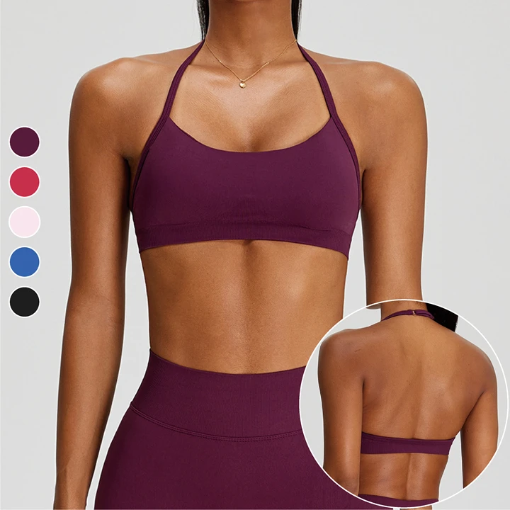 Hot Sale Women's Lightweight Crisscross Strap Sports Bra Four-Way Stretch Breathable Fabric Medium Support for Fitness Gym