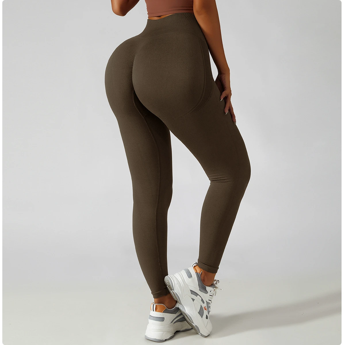 Women Scrunch Butt Lift Workout Yoga Set Pants Ruched Booty High Waist 2pcs Sports Seamless Gym Leggings Yoga Black