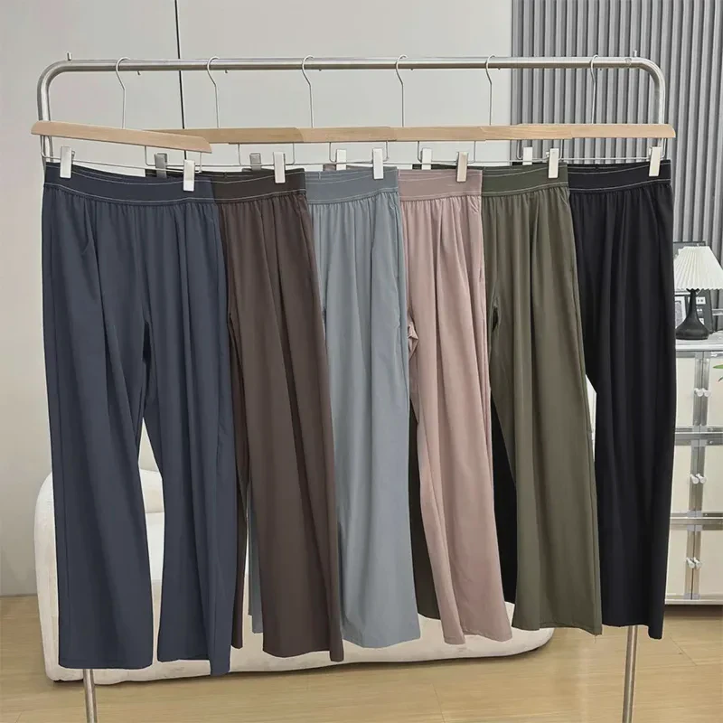 High Waist Yoga Pants for Women Full Length Straight Leg Casual Sweatpants Fashion Joggers Wrinkle Resistant Athletic Trousers