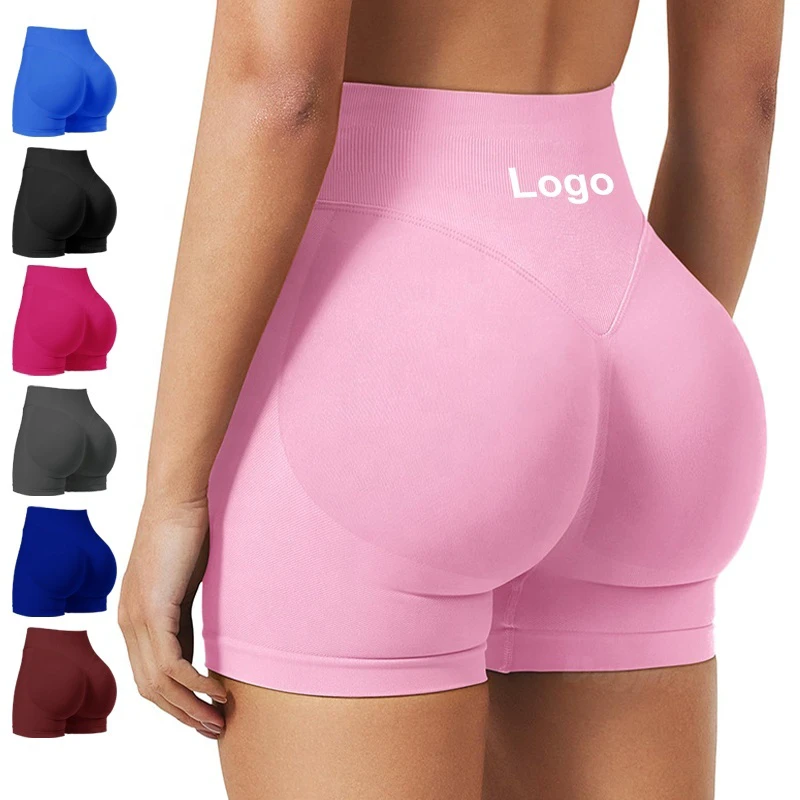 YIYI Womens Seamless Workout Breathable No Front Seam Yoga Shorts Scrunch Butt Lifting High Waist Big Size XXL Gym Biker Shorts