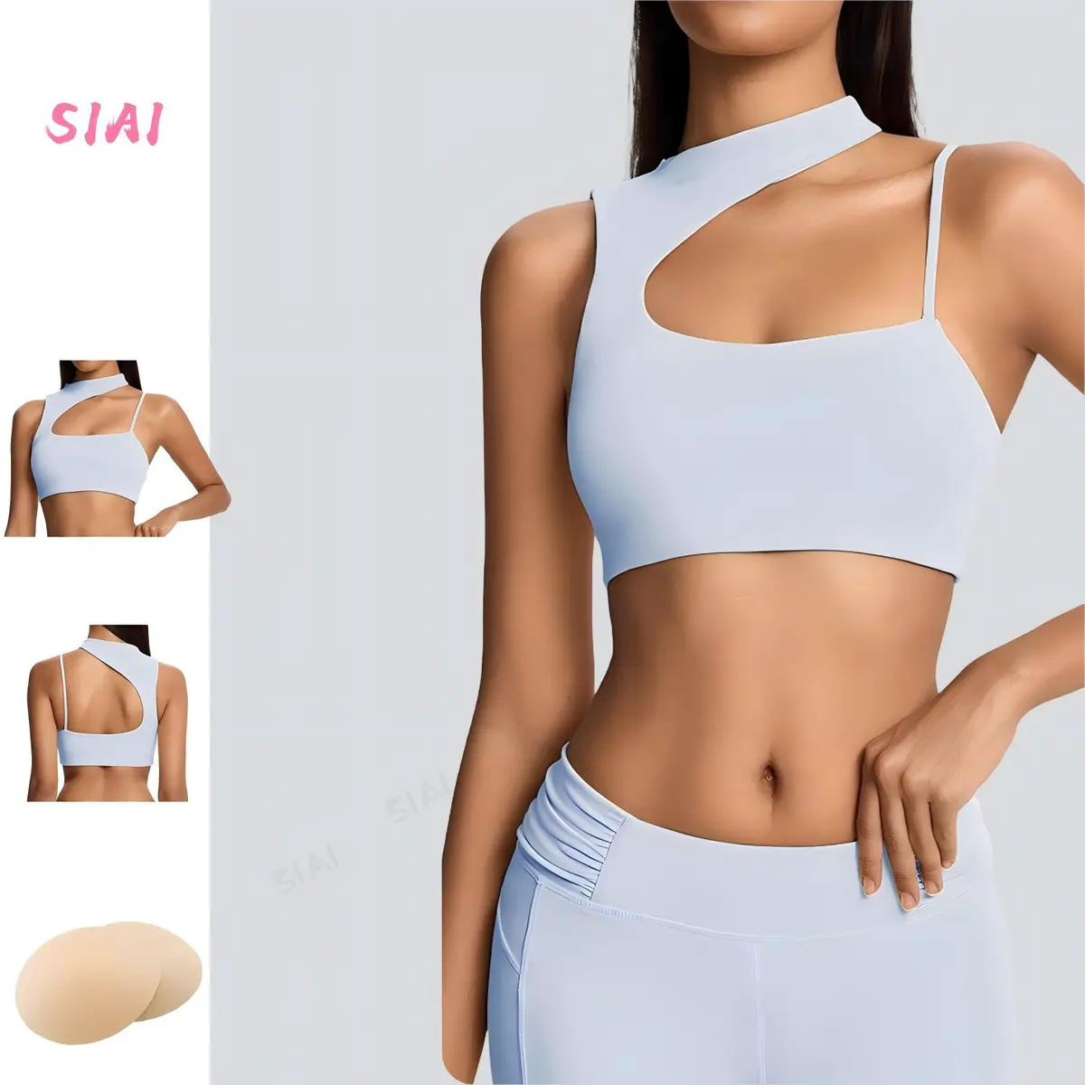 Slim Shoulder Straps Inclined Shoulder Yoga Plus Size Breathable Quick Dry Medium Support Spandex/Nylon Women's Fitness Sports