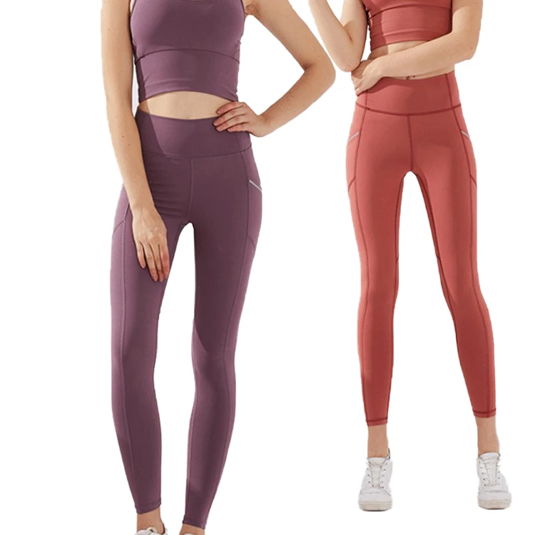 Custom Solid Color Women's Tight-Fitting Yoga Pants Breathable Quick-Drying High-Waisted Yoga Pants