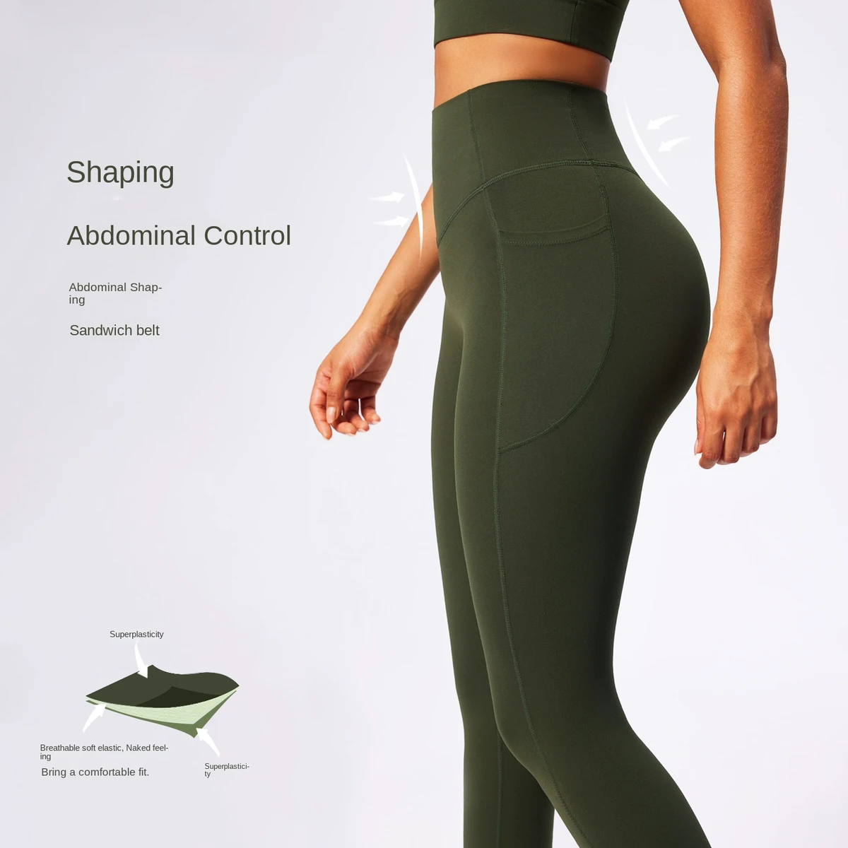 For New Pocket Yoga Pants Tight Stretch Shaping Sports Women's High Waist Abdominal Hip Fitness Color Blocking Full for Full