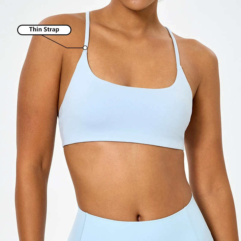 Wholesale Custom Logo New Arrival Women's Cross Back Strap Sports Bra ODM Breathable Workout Top Gym Fitness Blank Sports Bra