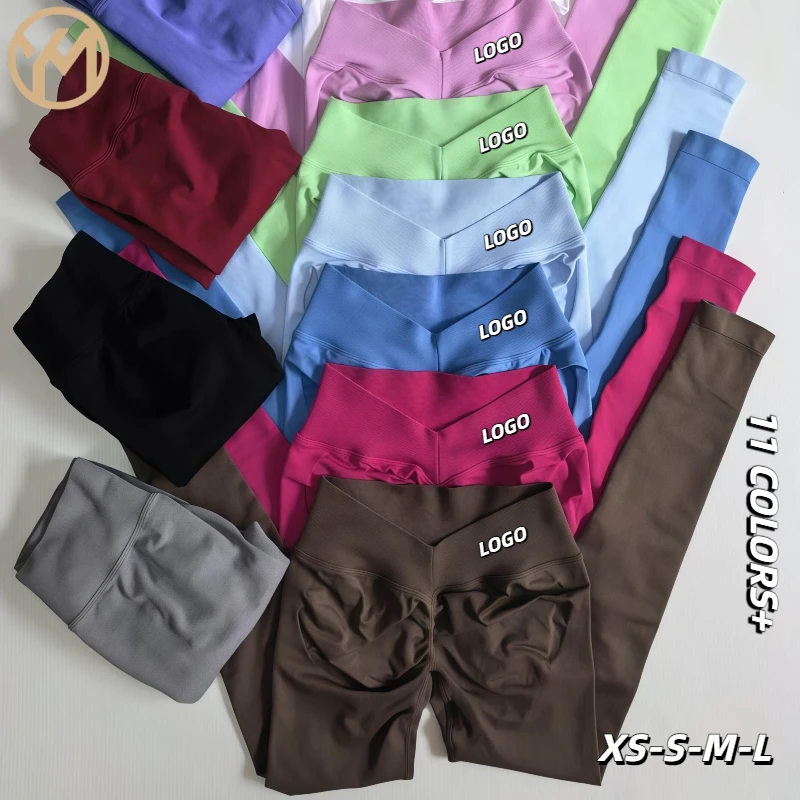 Yimo 11 Colors Hot Sale V Waist Women Yoga Leggings Women Fashion Scrunch Butt Seamless Gym Pants Lady High Quality Pants