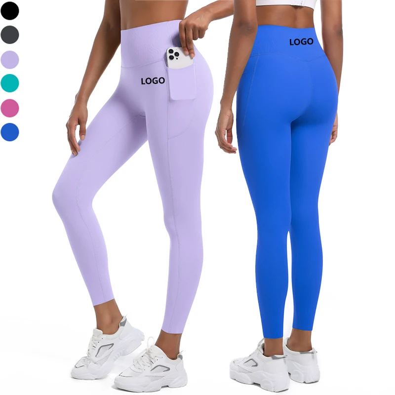 XW-7081 Side Pocket Slimming Fitness Sportswear High Waist Custom Gym Push up Sports Yoga Women's Leggings Print Eco-Friendly