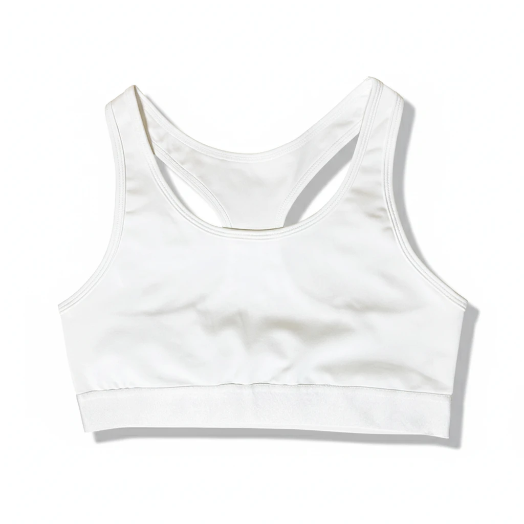 Custom White Blank Eco-Friendly Polyester Spandex Sports Bras Quick Dry Breathable High Support Customizable for Simple