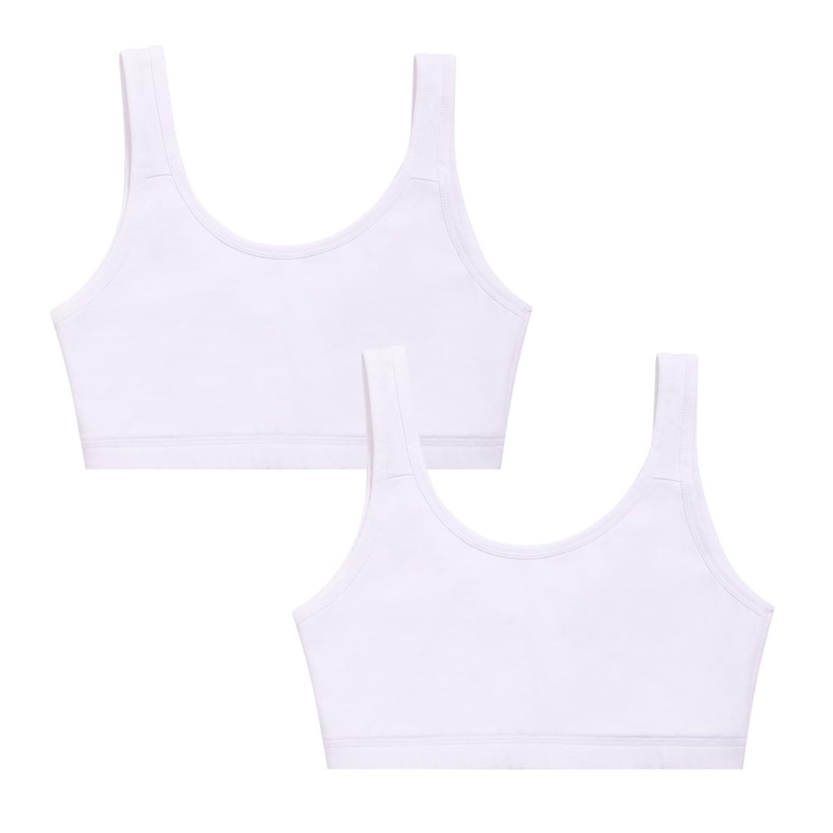 Sillysally Pack 2 Seamless Sport Bra Non-Padded Non-Wired Girls Beginner Bra | Double-Layered Soft Fabric Light Support