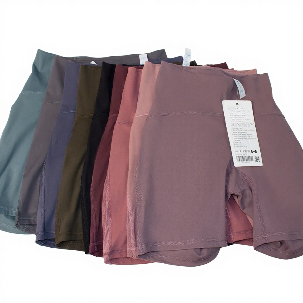 Lulu Yoga Clothing for Solid Plus Size Sports High Waist Shorts 4-point High Elastic Double-sided Skinny Legs Scrub Tight