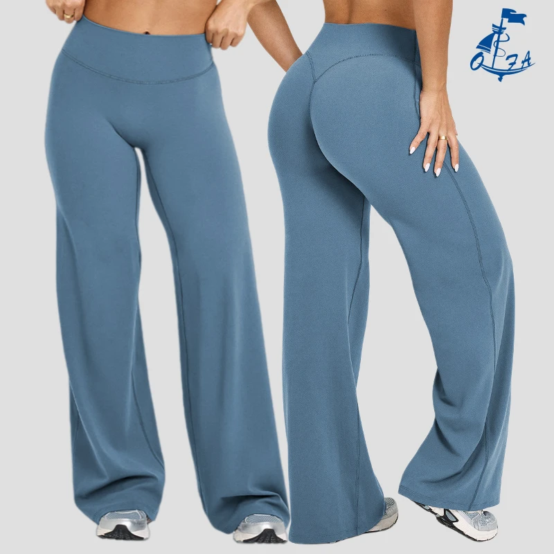 L- YK1339 Women's High-waisted Straight-leg Trousers Loose Fit Slimming Yoga Wear Sportswear Outdoor Fitness Wear Yoga Leggings