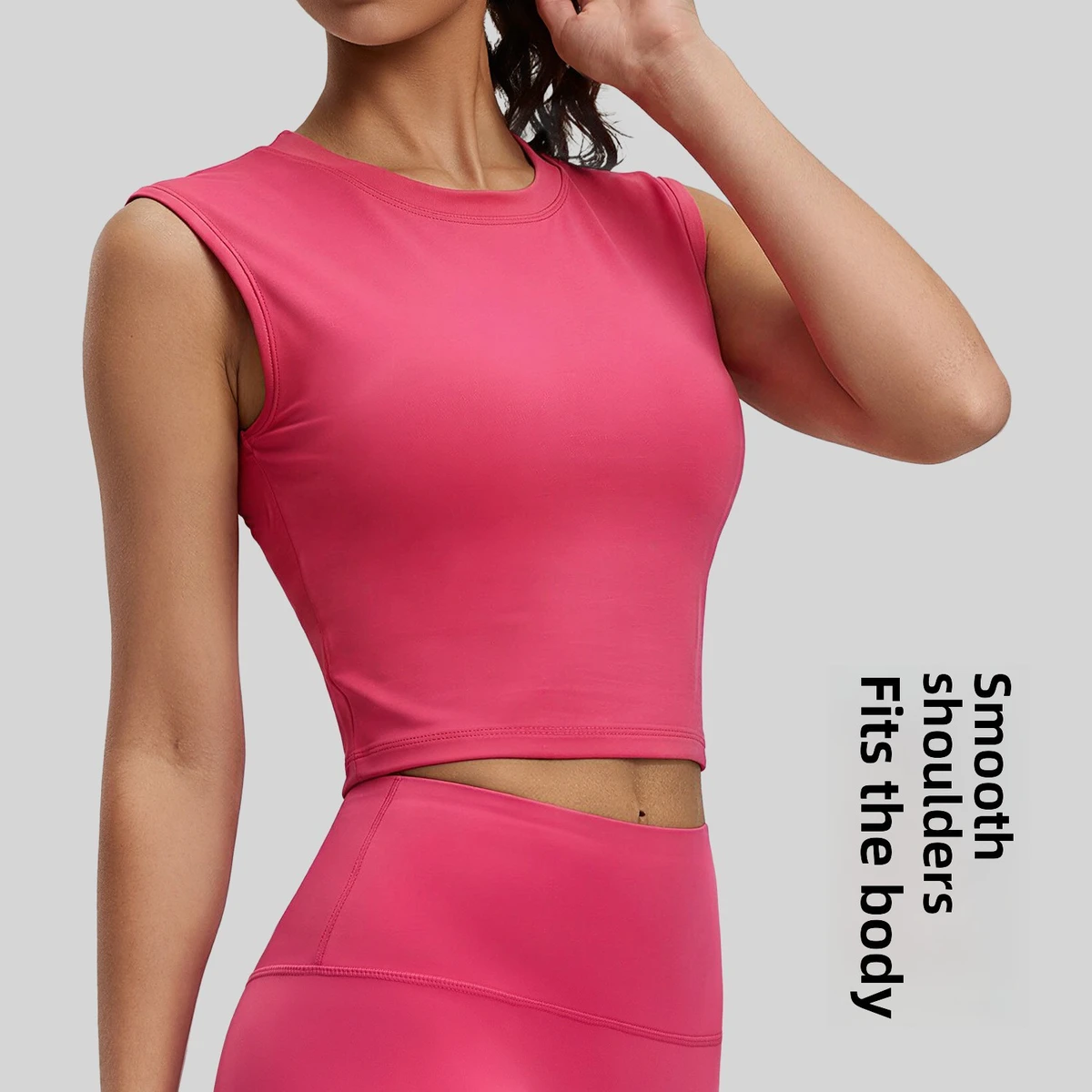 Women's Hollow-Out Knotted Back Detachable Pad Sports Fitness Bra Sleeveless Solid Polyester Spandex