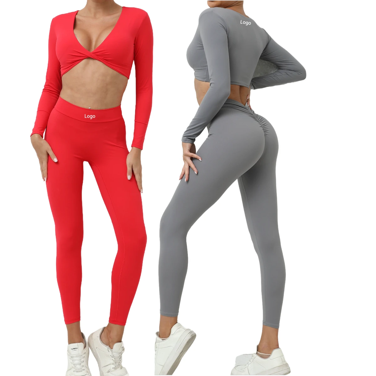 Workout Clothing Womens Active Wear Set Sport Bra Tights Leggings Gym Fitness Yoga Set With Pockets