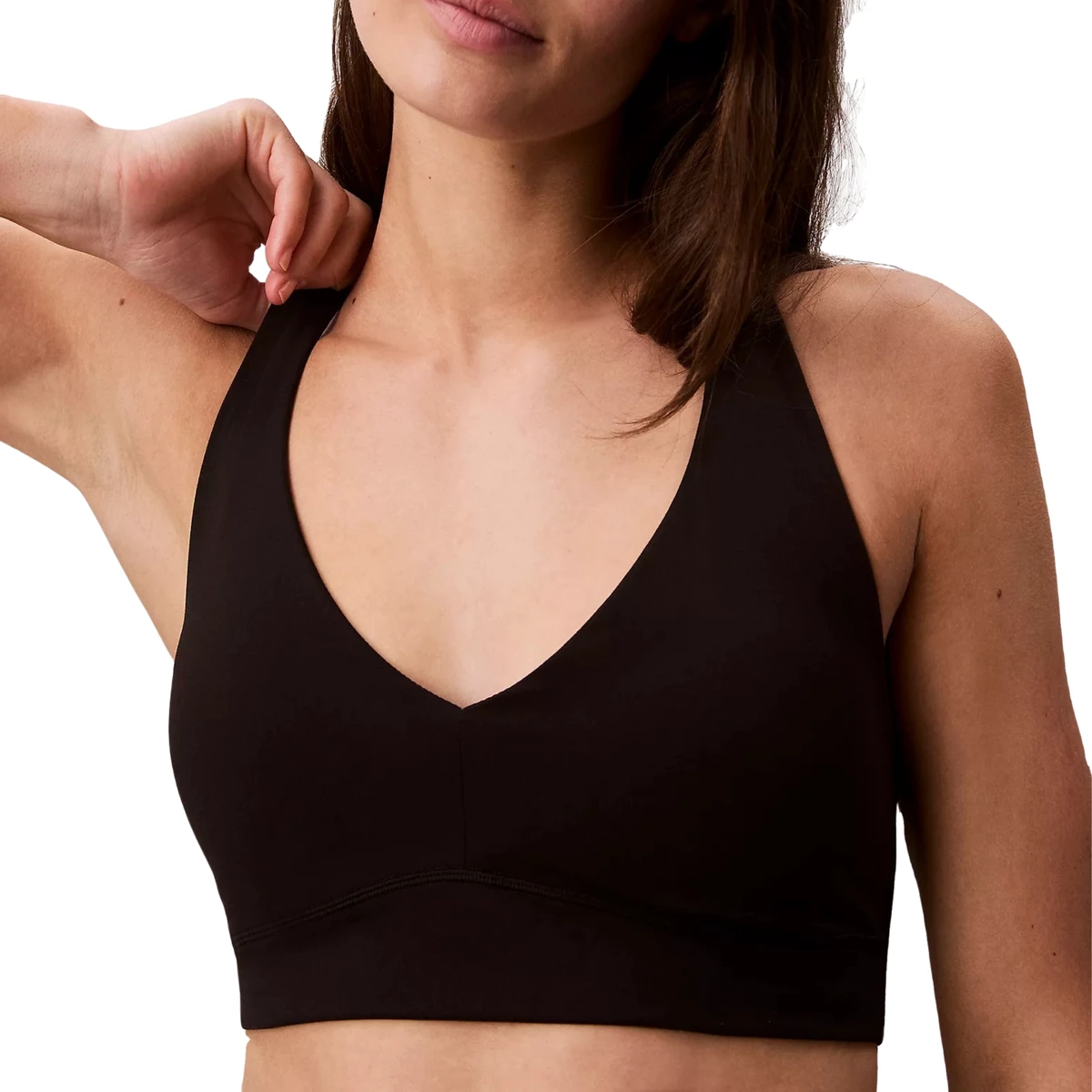 Ladies Plus Size Deep V Neck Cross Back Sports Bra Adjustable Strap Medium Support Gym Running Yoga Front Shockproof Athletic