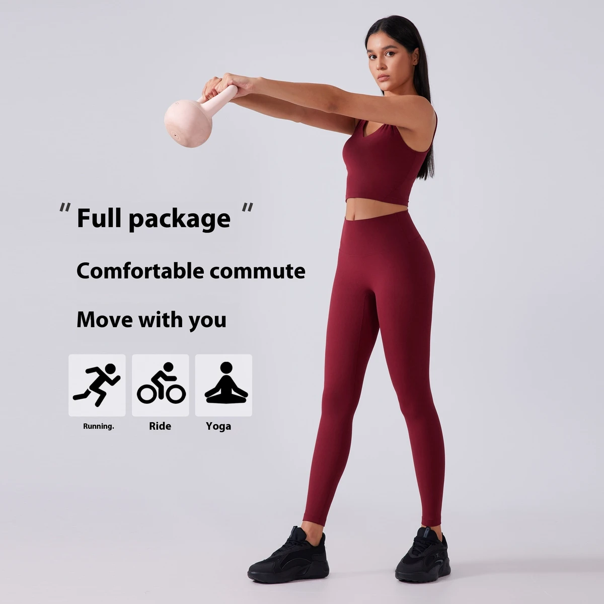Women's High-Waisted Butt-Lifting Nine-Point Nude Yoga Leggings Summer Fitness Sports Elastic Fitness Apparel D19108