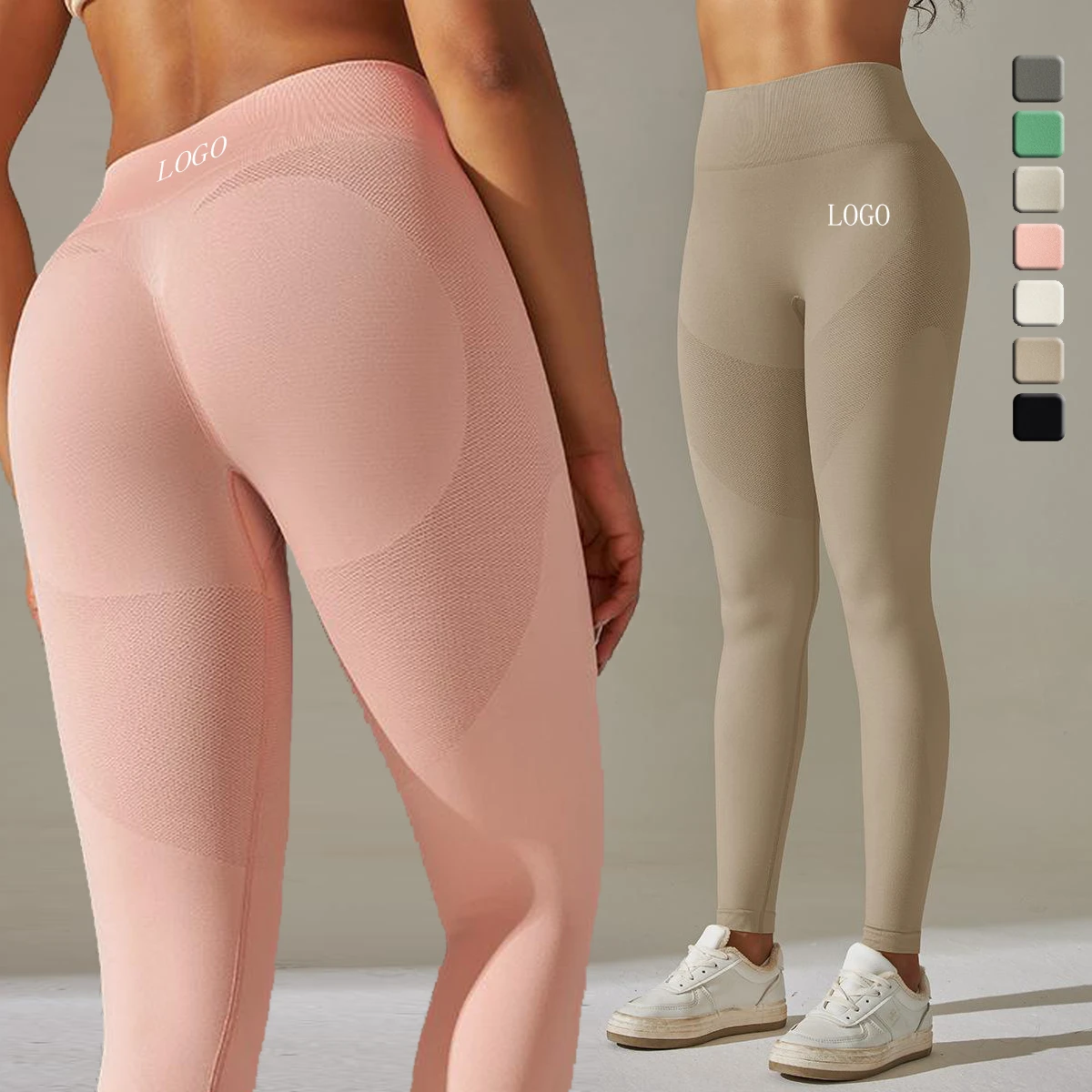 Custom Seamless High Waist Yoga Leggings Tummy Control Butt Lift Outdoor Fitness Workout Pant Features Solid Sports Gym Leggings