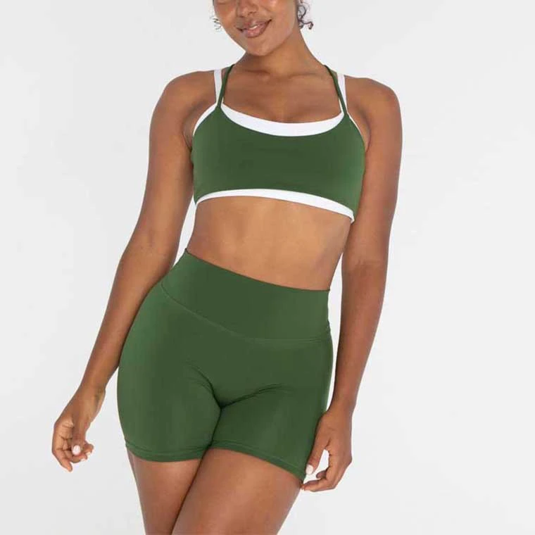 Custom Front Lightweight Women Plus Size Fashion Active Crop Top Spandex/Polyester Stretchy Soft Removable Padded Sports Bra