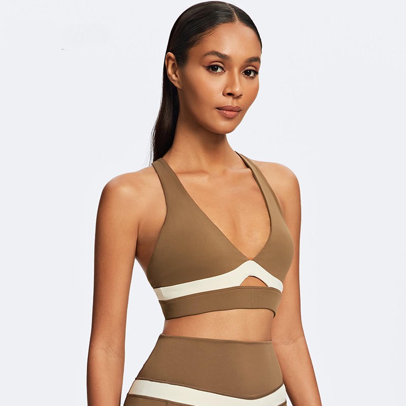 Adjustable Medium Support Seamless Anti-Bacterial Sports Bra Women Breathable Gym Yoga Running Training Fitness Activewear Deep