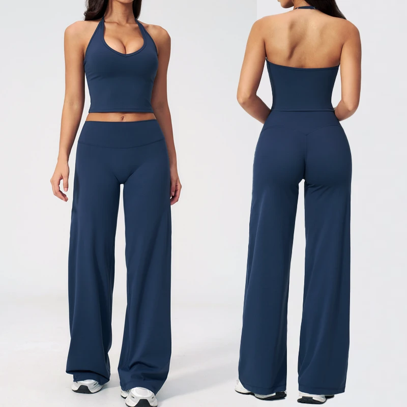 2026 Women's 2-Piece Yoga Set Quick Dry Lightweight Fitness Seamless Breathable Tank Top High Waist Butt Lift Sports Pants Solid
