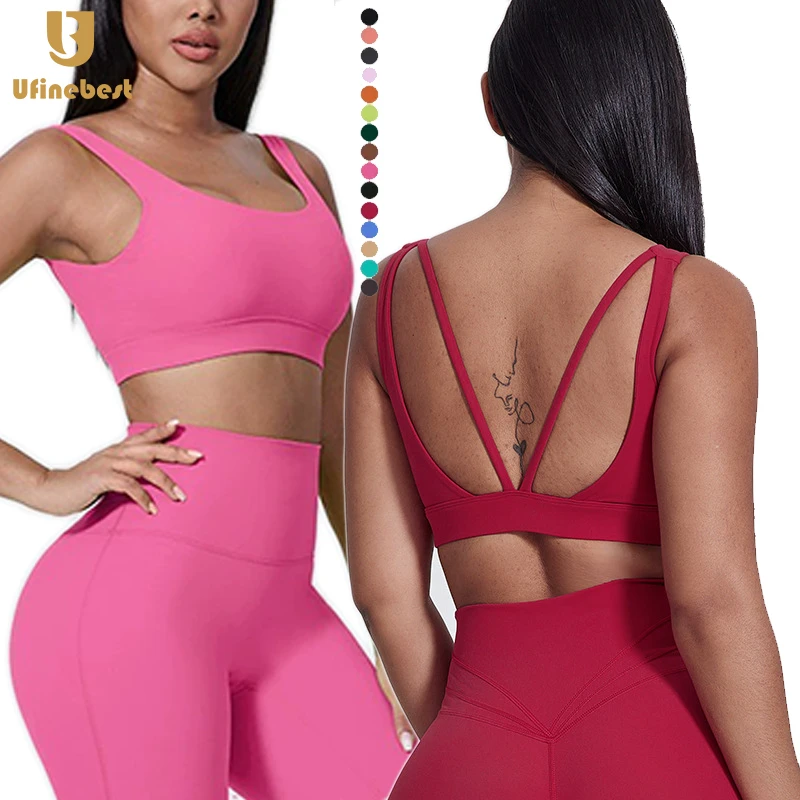 High Quality Women's Removable Padded High Supports Running Yoga Sport Bra Top Fitness Workout Train Gym Tops Sexy Sportswear